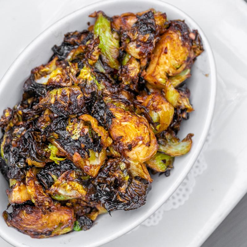 Spicy Garlic Brussels Sprouts (GF, DF, V) photo