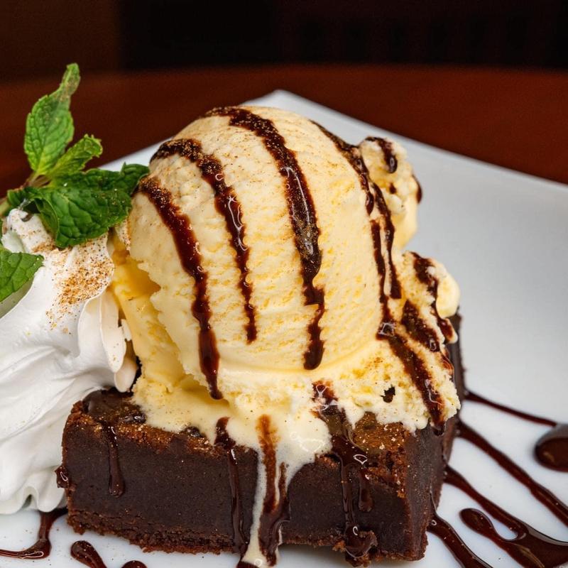 Rocky Road Brownie with Ice Cream photo
