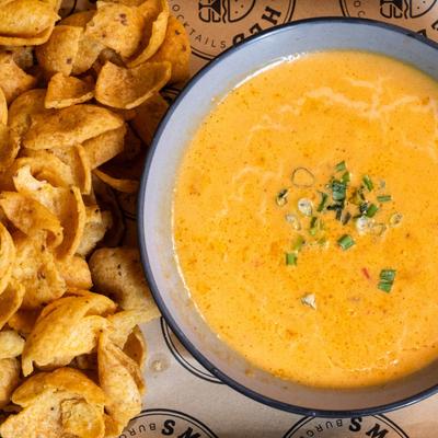 Rotel dip and corn chips.