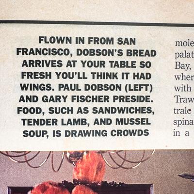 A newspaper clipping about Dobson’s bread