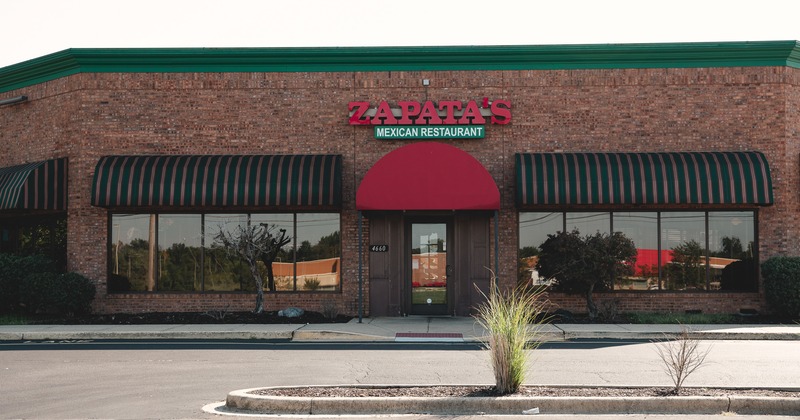 Exterior, front view to restaurant, entrance