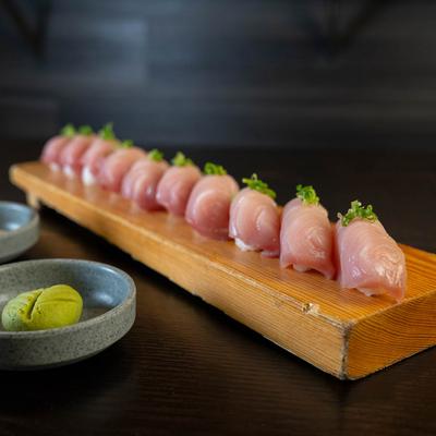 seared salmon lover nigiri