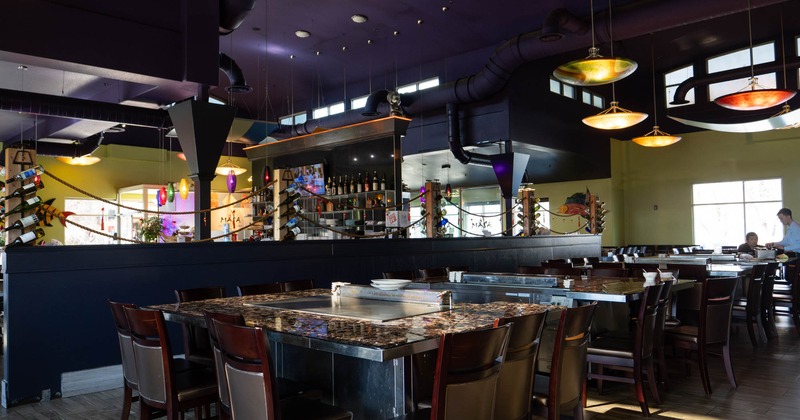 Interior, teppanyaki tables and chairs