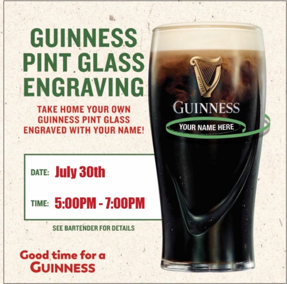 Guinness Pint Glass Engraving event photo