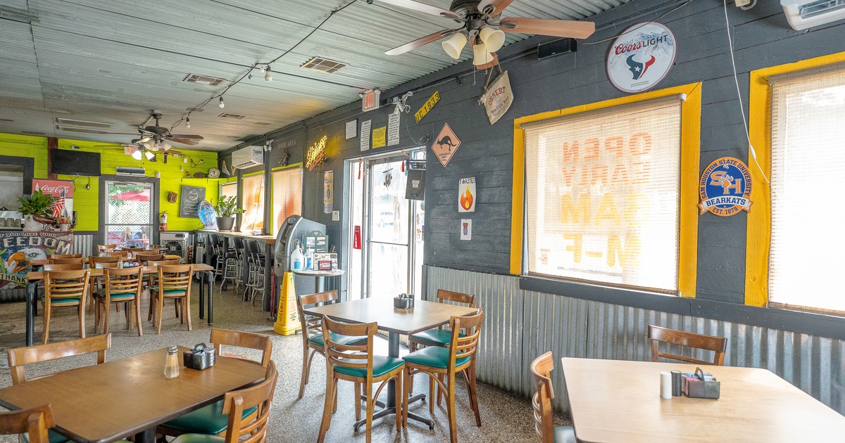 Interior, diner area, chairs, tables, bar