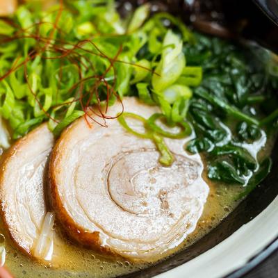 Pork belly and veggies.