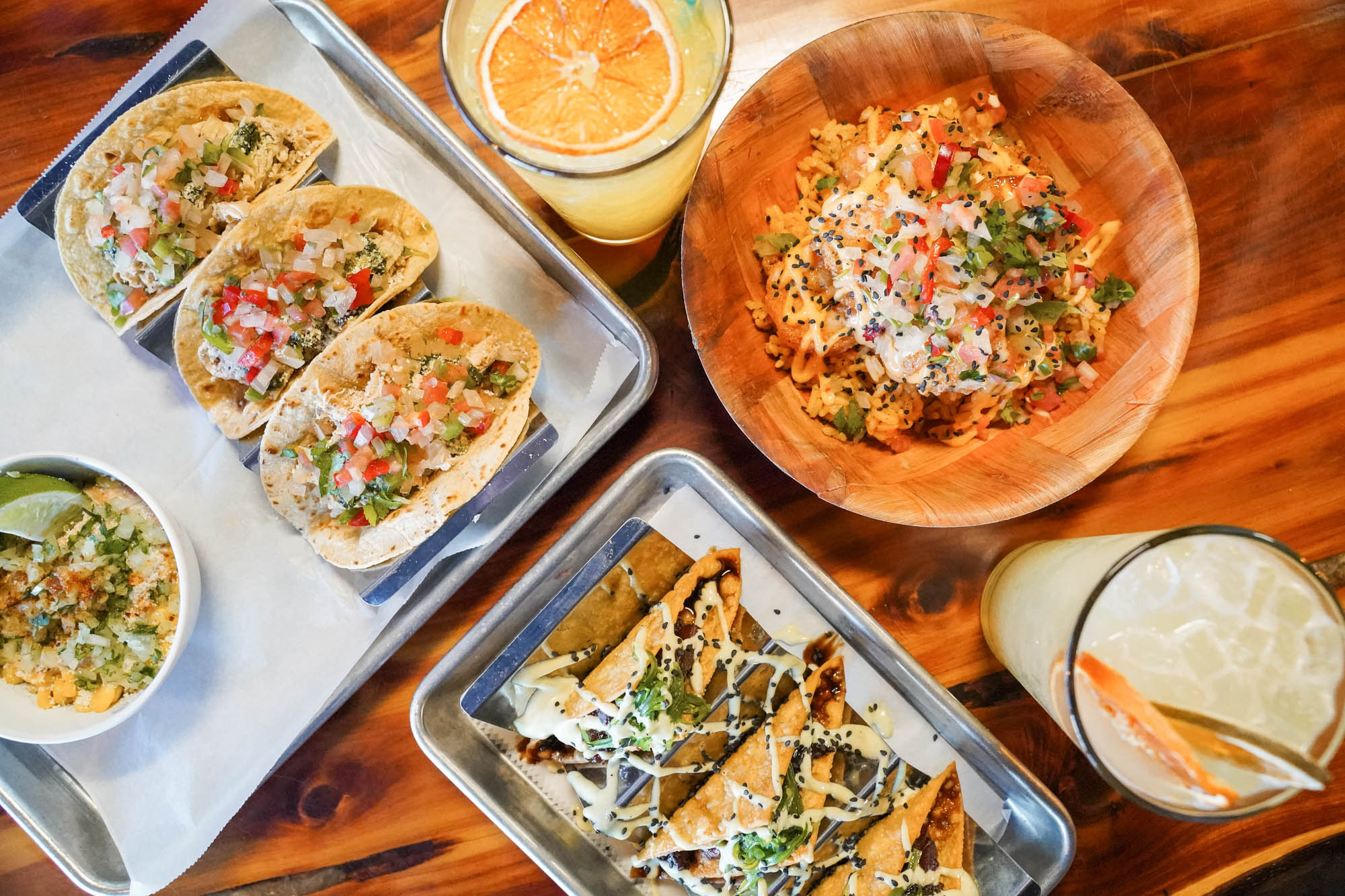 Served meals, top view