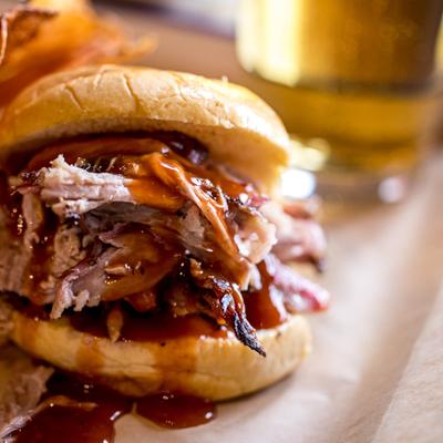 BBQ pulled pork sandwich.