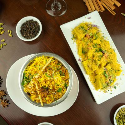 Various food on the table.