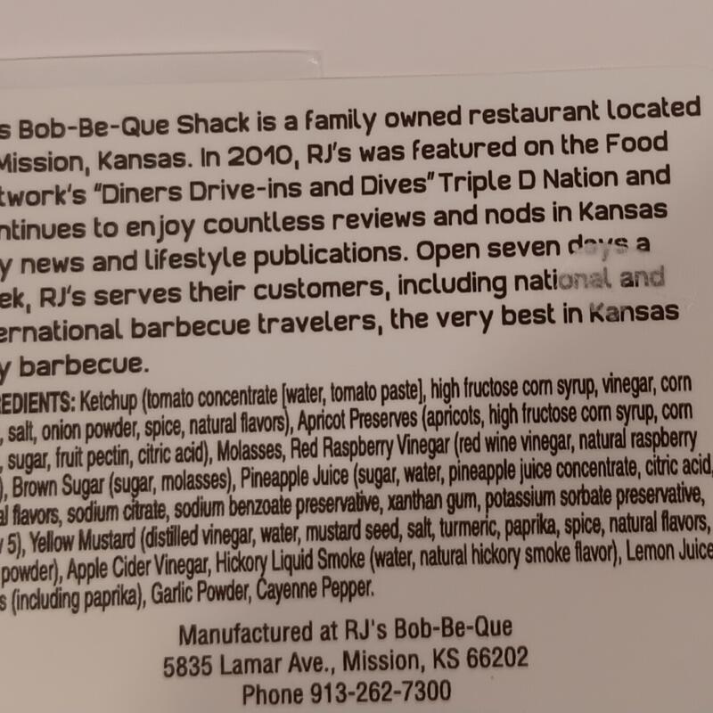 menu item 88 of 92, Ingredients List