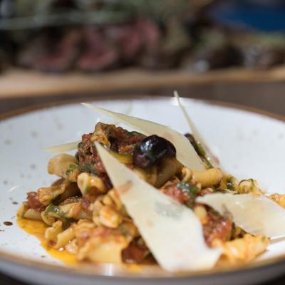 Calabrese Campanella - braised lamb, zucchini, kalamata olives, shaved parmesan