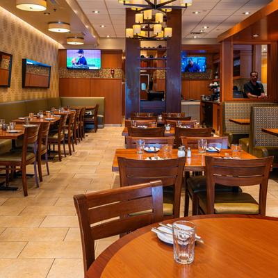 Interior, seating area.