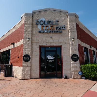 Exterior, front view to entrance of restaurant.