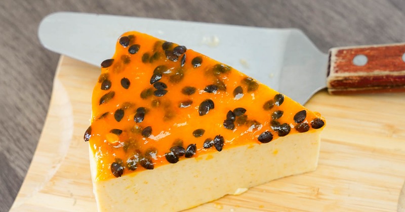 Passion fruit cake slice