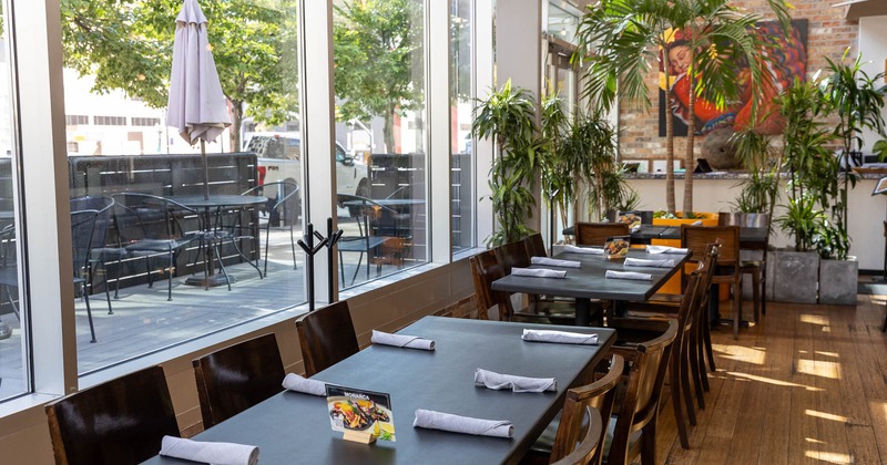 Interior, dining area near window
