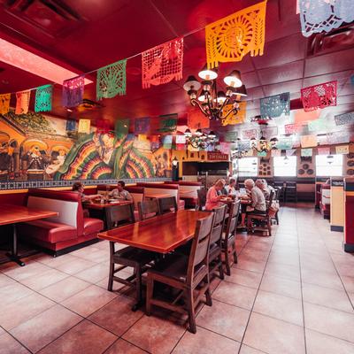 Tables lined up, interior