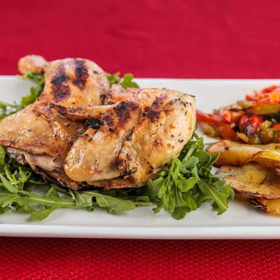 Garlic and herb roasted half chicken