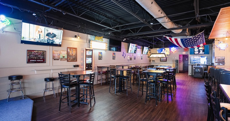 Interior, tables and chairs ready for guests