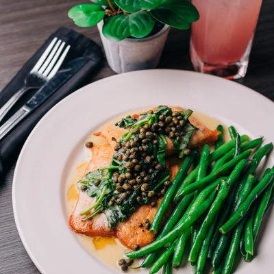 Salmon with Spinach.