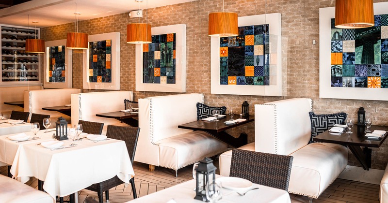 Restaurant interior, booths