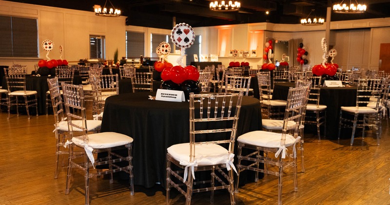 Interior, tables and chairs