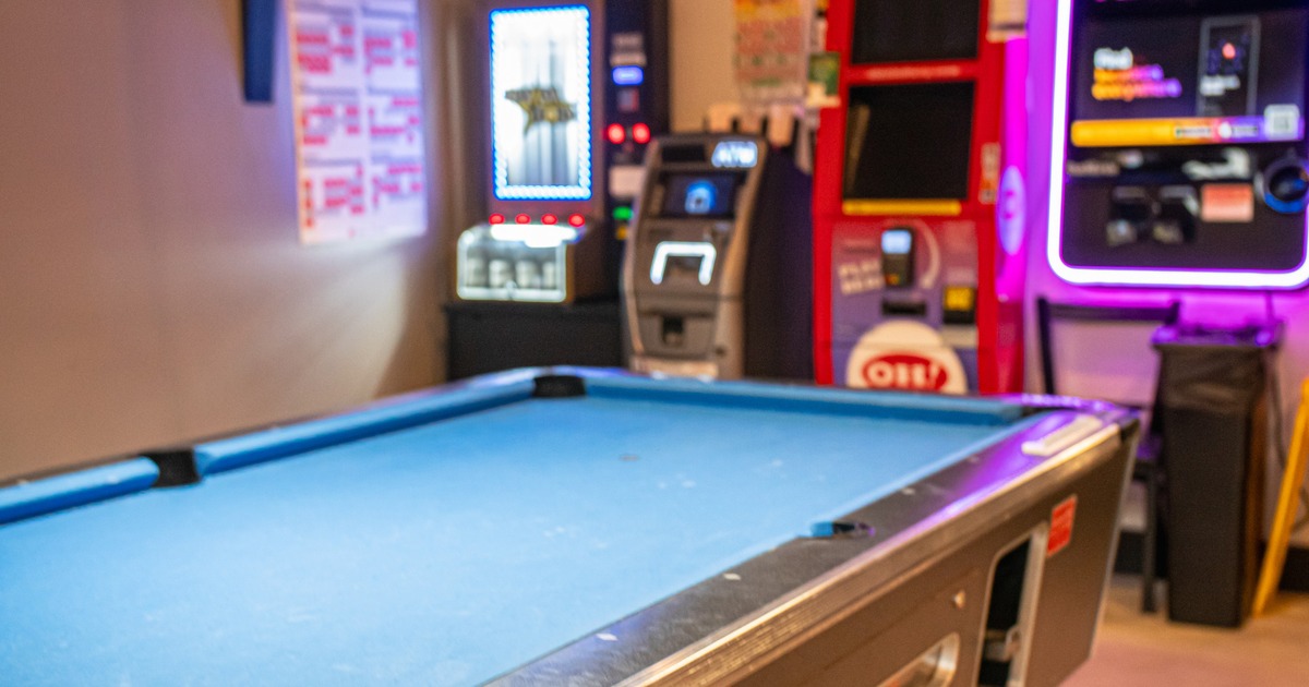 Pool table and arcade machines