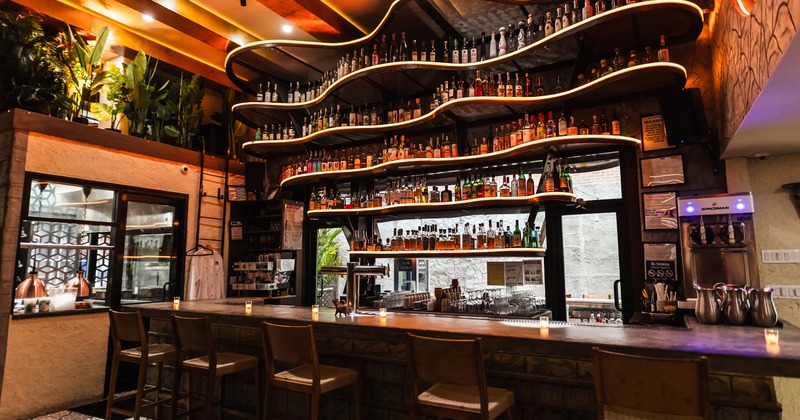 Beautifully designed upscale interior bar area