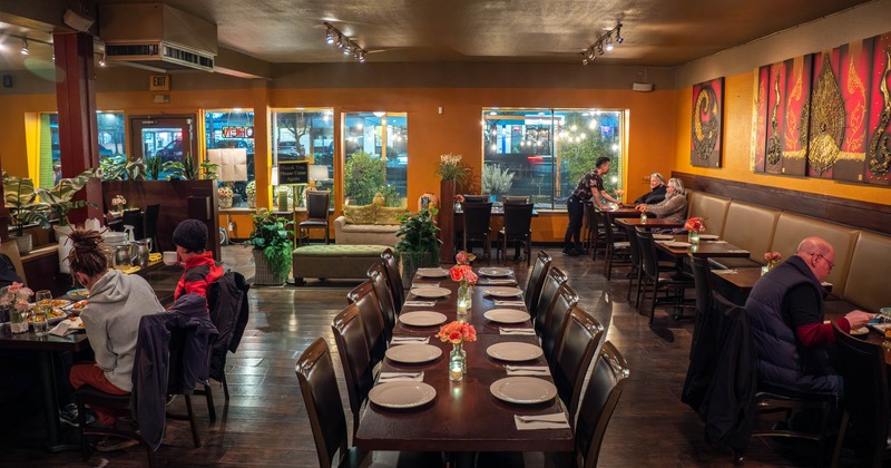 Interior, tables with tableware
