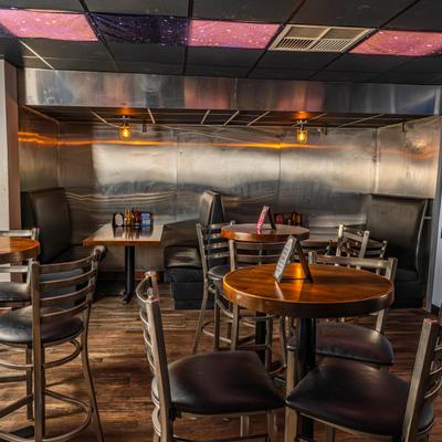 Interior, seating space.