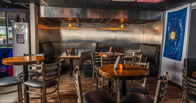 Interior, tables and chairs