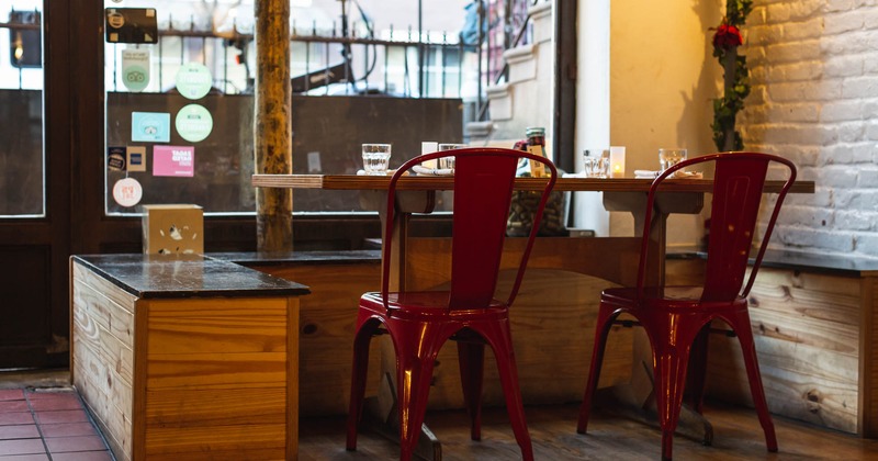 A table for two in the dining area