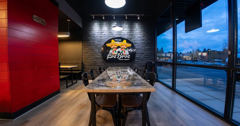 Interior, large table and chairs