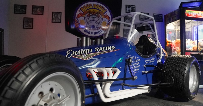 Race car in interior