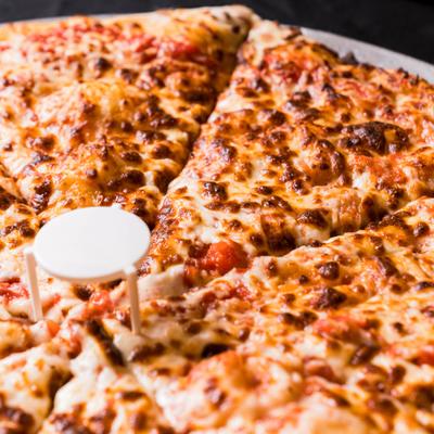 Cheese pizza, closeup.