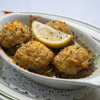 Crabmeat Stuffed Mushrooms.