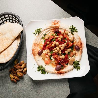 Mediterranean Hummus, top view