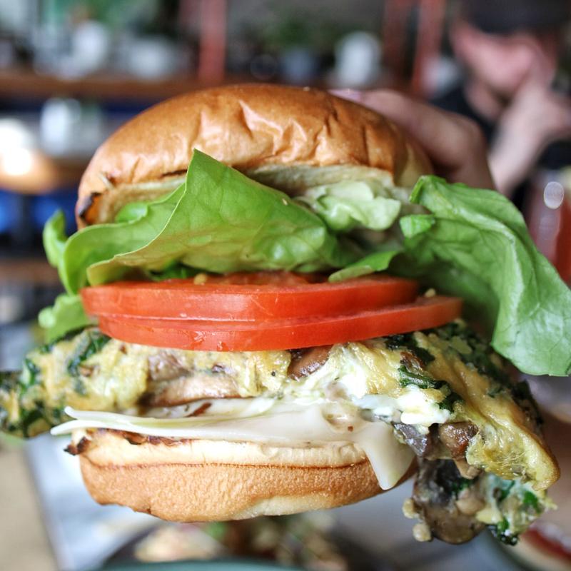 menu item 7 of 19, Mushroom Omelet Sandwich