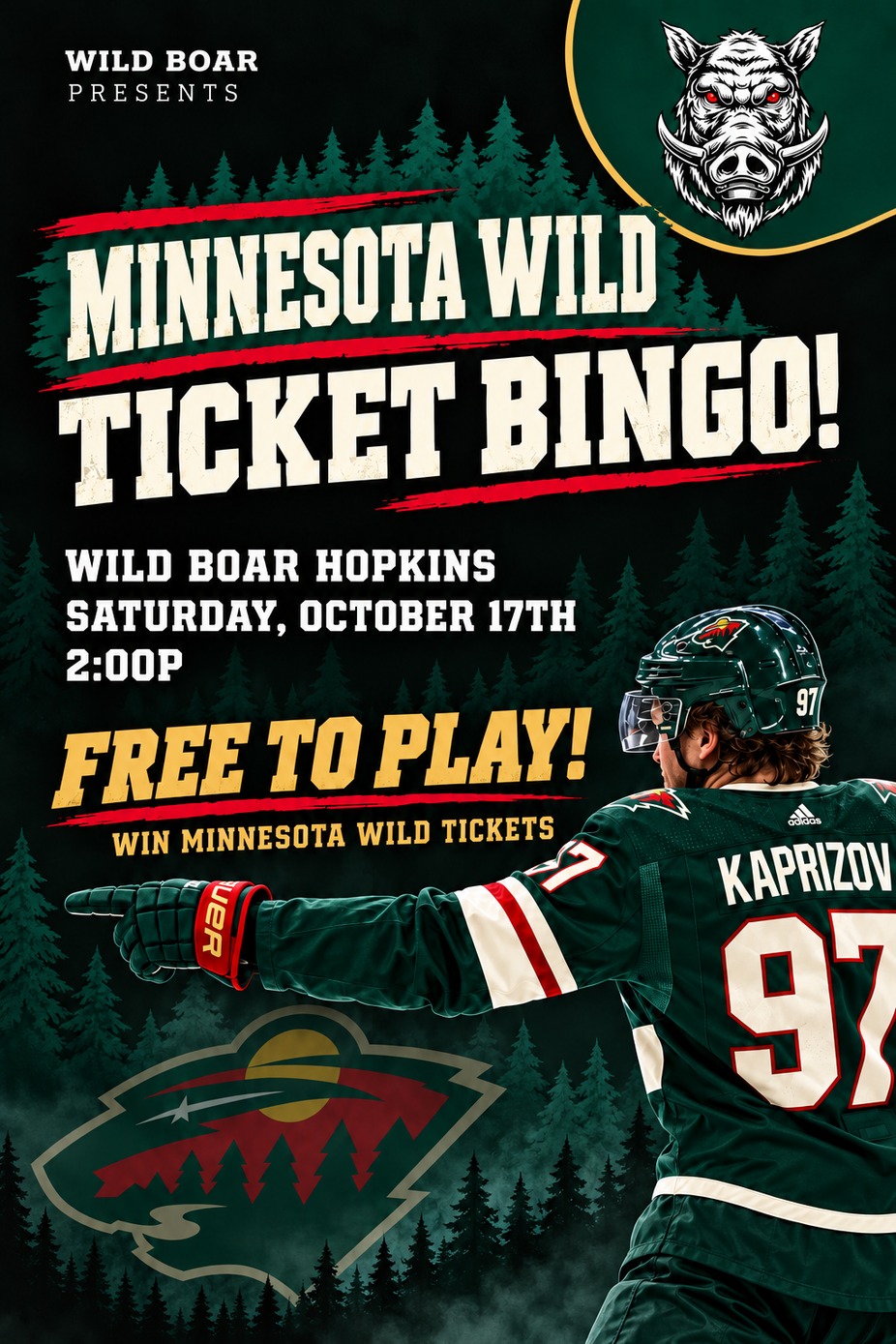 Wild Ticket Bingo at the Wild Boar! event photo