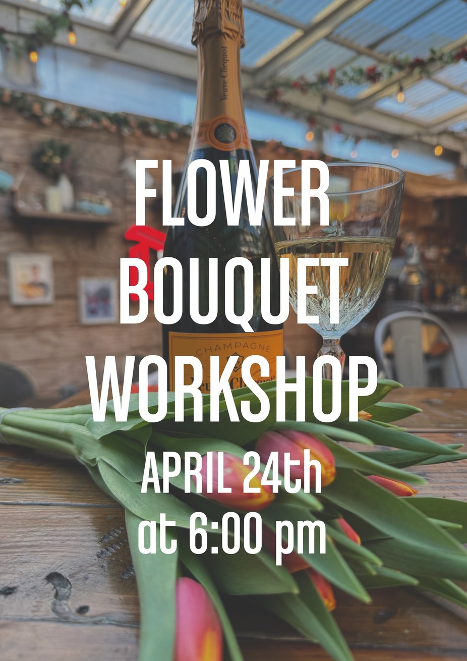 Flower Bouquet Workshop with Wine event photo