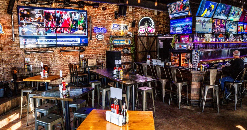 Interior, tables and chairs ready for guests