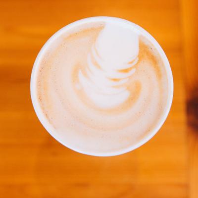 A top view of a served coffee.