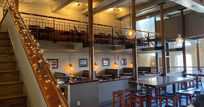 Interior, seating place near on the upper floor