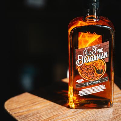 A bottle of Old Fyre Dragaman.