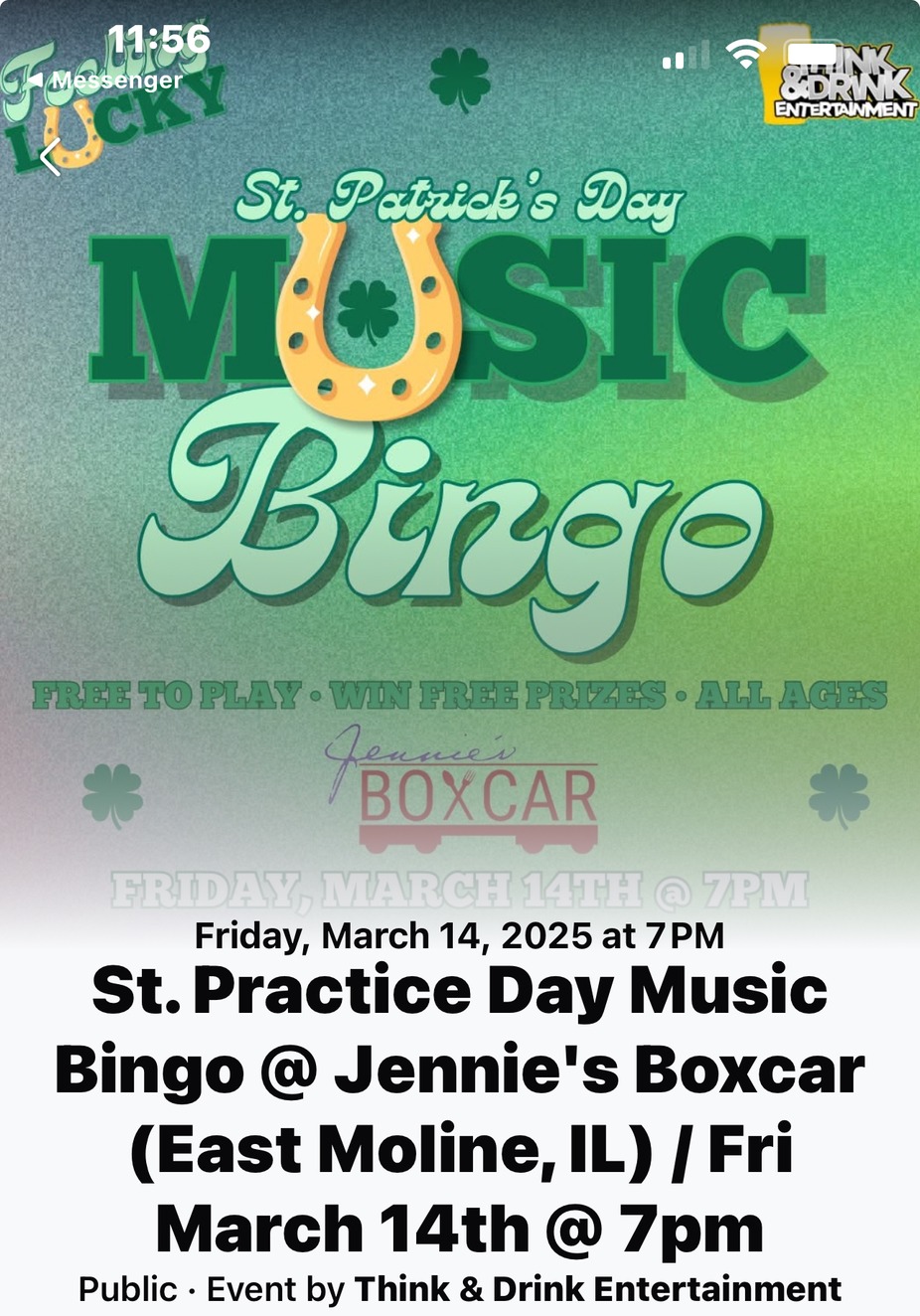 Luck of the Irish, Music Bingo ! event photo