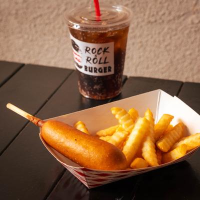 Corn Dog and fries.