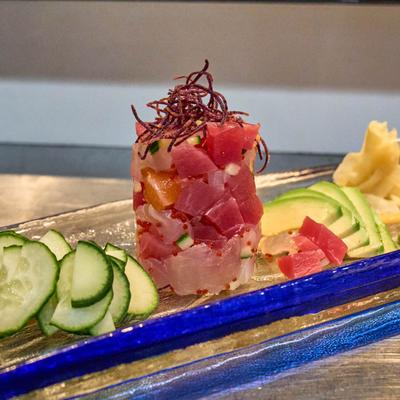 The tuna tower meal.