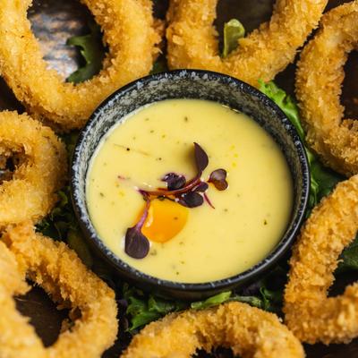 Fried Calamari, with yuzu cream.