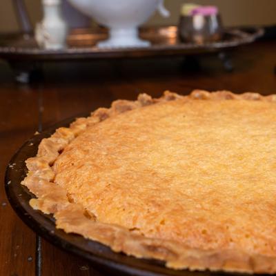 French coconut pie, close-up