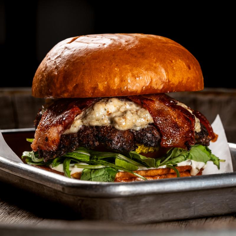 menu item 19 of 23, Blue Cheese & Bacon Burger