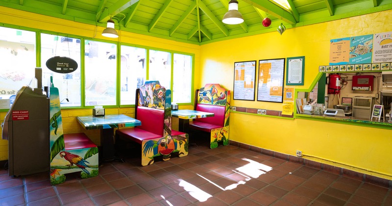 Interior, booths by the windows